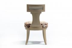  Grosfeld House Grosfeld House Set of 4 Bleached Mahogany Chairs with Tiger Velvet Seats c 1940 - 4621246