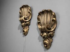  Grosfeld House Grosfeld House attr Large Shell Wall Sconces Silver Leaf USA 1970s - 4693726