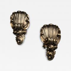  Grosfeld House Grosfeld House attr Large Shell Wall Sconces Silver Leaf USA 1970s - 4693923