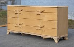  Grosfeld House Grosfled House Hollywood Regency Triple 12 Drawer Dresser in Primavera 1950s - 4126521