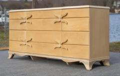 Grosfeld House Grosfled House Hollywood Regency Triple 12 Drawer Dresser in Primavera 1950s - 4126523