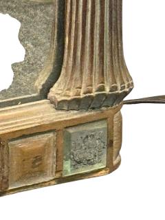  Grosfeld House HOLLYWOOD REGENCY CARVED FRONDS CERUSED OAK WITH MIRRORED SQUARES TRIM MIRROR - 4410314