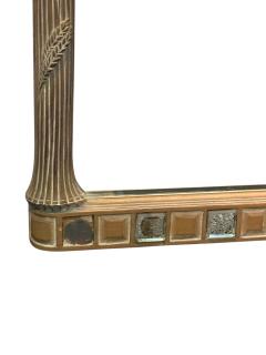  Grosfeld House HOLLYWOOD REGENCY CARVED FRONDS CERUSED OAK WITH MIRRORED SQUARES TRIM MIRROR - 4410320