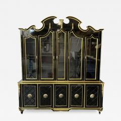  Grosfeld House Hollywood Regency Style Bookcase China Cabinet Ebonized Grosfeld House - 3341341