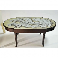  Grosfeld House Mid Century Modern Grosfeld House Coffee Table With glomis Glass Top - 2997153