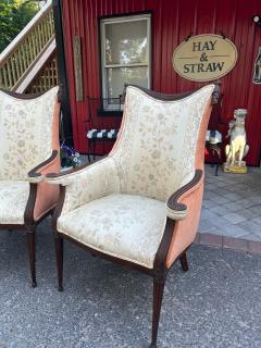  Grosfeld House Pair Hollywood Regency Grosfeld House Swag Drape Lounge Chairs Circa 40s - 4696934