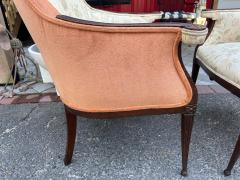  Grosfeld House Pair Hollywood Regency Grosfeld House Swag Drape Lounge Chairs Circa 40s - 4696937