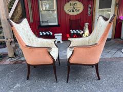 Grosfeld House Pair Hollywood Regency Grosfeld House Swag Drape Lounge Chairs Circa 40s - 4696949