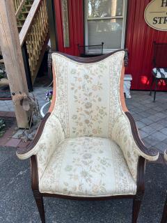  Grosfeld House Pair Hollywood Regency Grosfeld House Swag Drape Lounge Chairs Circa 40s - 4696981