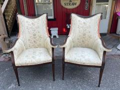  Grosfeld House Pair Hollywood Regency Grosfeld House Swag Drape Lounge Chairs Circa 40s - 4697035