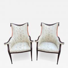  Grosfeld House Pair Hollywood Regency Grosfeld House Swag Drape Lounge Chairs Circa 40s - 4697999