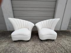  Grosfeld House Pair Of Asymmetrical Channel Back Lounge Chairs - 4551806