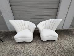  Grosfeld House Pair Of Asymmetrical Channel Back Lounge Chairs - 4551840