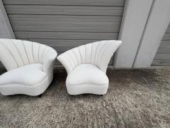  Grosfeld House Pair Of Asymmetrical Channel Back Lounge Chairs - 4551841