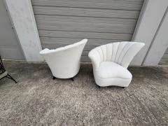  Grosfeld House Pair Of Asymmetrical Channel Back Lounge Chairs - 4551847