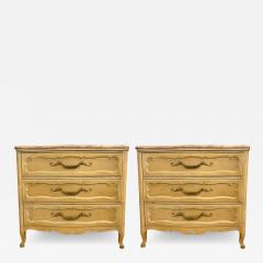  Grosfeld House Pair Of Louis XV Style Grosfeld House Marble Top Distressed Four Drawer Commodes - 3018448