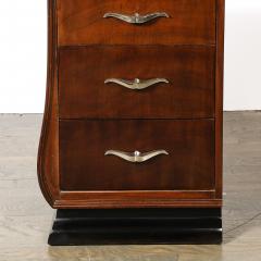  Grosfeld House Pair of Art Deco Walnut Black Lacquer Nightstands by Grosfeld House - 4622464
