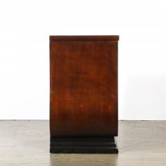  Grosfeld House Pair of Art Deco Walnut Black Lacquer Nightstands by Grosfeld House - 4622481