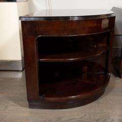  Grosfeld House Pair of Art Deco Walnut End Tables Nightstands w Gilded Pulls by Grosfeld House - 1485253