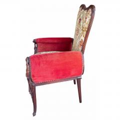  Grosfeld House Pair of Grosfeld House Hollywood Regency Red Velvet Arm Chairs - 4722797
