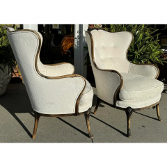  Grosfeld House Pair of Grosfeld House Hollywood Regency Wingback Chairs - 3474218