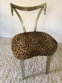  Grosfeld House Pair of Grosfeld House Silver Leaf Leopard Tassel Chairs - 1571597