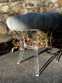  Grosfeld House RARE TOOLED LEATHER AND LUCITE GROSFELD HOUSE VANITY AND LUCITE STOOL - 3410512