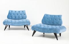  Grosfeld House Rare Paie Of 1960s Grosfeld House Oversize Tufted Slipper Chairs - 4610670