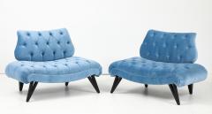  Grosfeld House Rare Paie Of 1960s Grosfeld House Oversize Tufted Slipper Chairs - 4610678