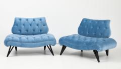  Grosfeld House Rare Paie Of 1960s Grosfeld House Oversize Tufted Slipper Chairs - 4610680