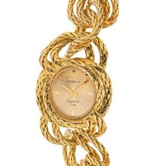  Gubelin GUBELIN 18K YELLOW GOLD DIAMOND TIME ROUND DIAL OPENLINK VINTAGE WATCH - 2390241