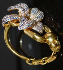  Gucci 18K Gucci Flower Skull Bracelet - 339636