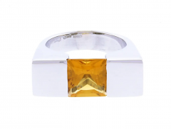  Gucci 18kt White Gold Gucci Citrine Ring - 3862708