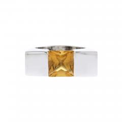  Gucci 18kt White Gold Gucci Citrine Ring - 3864547