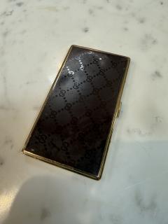  Gucci Brown Gucci Lacquer Cigarette Case with Web GG Stripe Italy 1970s - 4687827