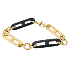  Gucci GUCCI 18K YELLOW GOLD VINTAGE GOLD AND WOOD BRACELET - 3697199