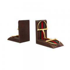  Gucci Gucci Bookends Leather Brass Horsebit Signed - 2844506