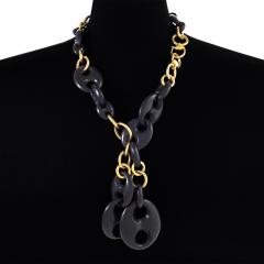  Gucci Gucci Gold and Ebony Necklace - 1135132