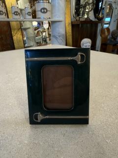  Gucci Gucci Green Enamel and Silver Plated Picture Frame Italy 1970s - 4527994