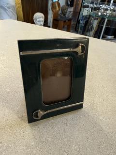  Gucci Gucci Green Enamel and Silver Plated Picture Frame Italy 1970s - 4527997