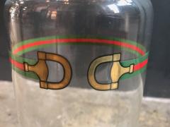  Gucci Gucci Horse Bit Decanter Set Barware 2pc Tall Pitcher Cocktail Glass 1970s - 1020680