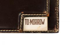  Gucci Gucci Mid Century Modern Dark Brown Leather and Brass Desk Planner - 4667956