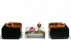  Gucci Gucci Monumental 1970s Club Chairs in New Black Cowhides and Chocolate Shearling - 4342001