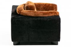  Gucci Gucci Monumental 1970s Club Chairs in New Black Cowhides and Chocolate Shearling - 4342005