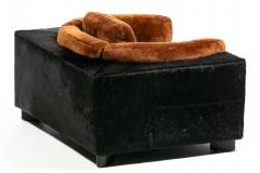  Gucci Gucci Monumental 1970s Club Chairs in New Black Cowhides and Chocolate Shearling - 4342006