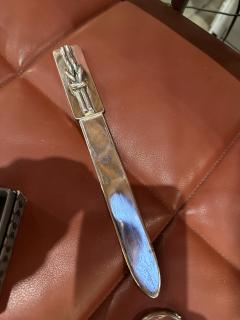  Gucci Gucci Silver Plated Letter Opener with Knot Motif Italy 1970s - 4463389