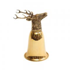  Gucci Gucci Stag Stirrup Cup Vase Brass Gold Washed Signed - 2844480