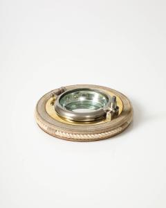  Gucci Steel Brass Glass and Suede Porthole Ashtray by Gucci - 3741045