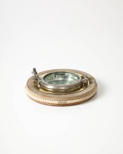  Gucci Steel Brass Glass and Suede Porthole Ashtray by Gucci - 3741047