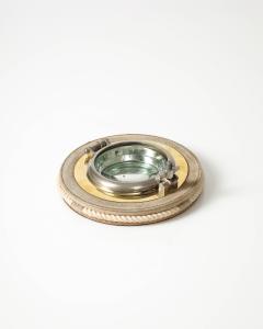  Gucci Steel Brass Glass and Suede Porthole Ashtray by Gucci - 3741068